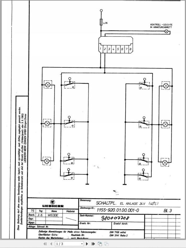 Liebherr Crane LG 1250 Z10235 Electric Diagrams DE 2