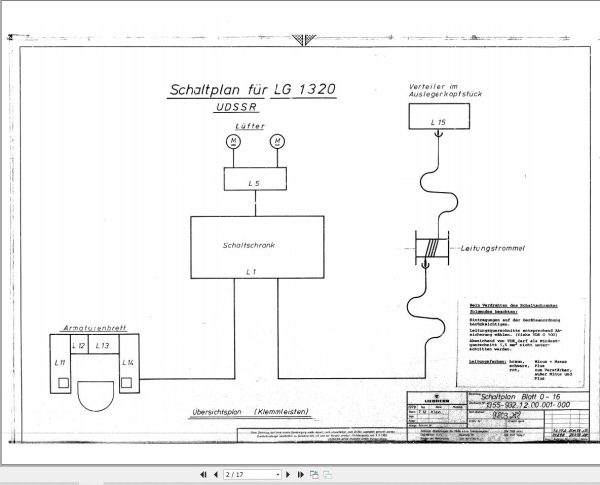 Liebherr Crane LG 1320 Z10580 Electric Diagrams DE 1