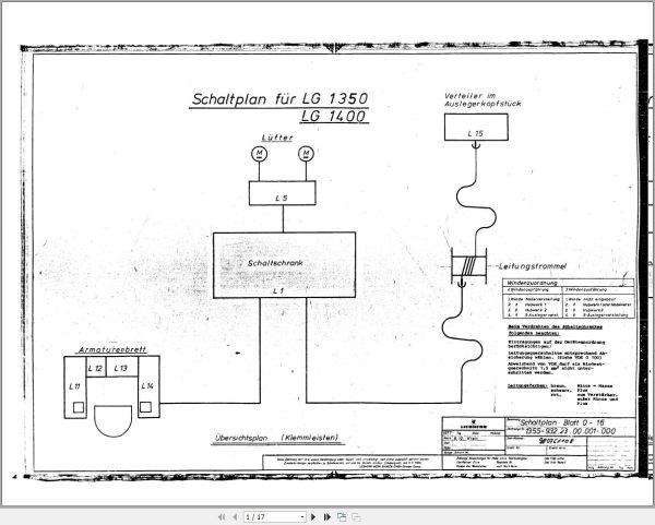Liebherr Crane LG 1400 Z11640 Electric Diagrams DE 1