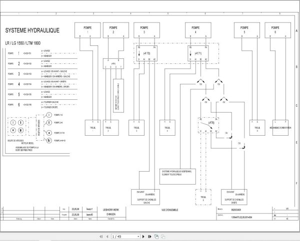 Liebherr Crane LG 1550 Z73705 Electric and Hydraulic Diagrams FR 1