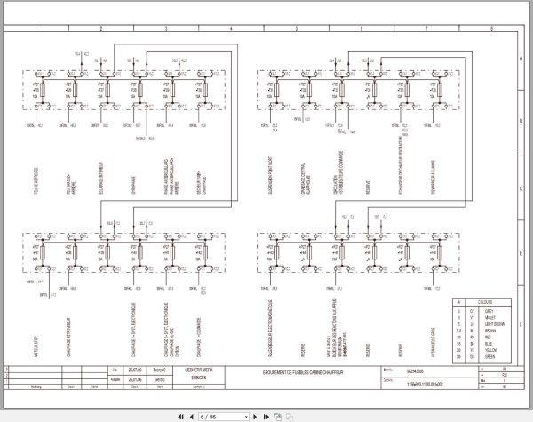 Liebherr Crane LG 1550 Z73705 Electric and Hydraulic Diagrams FR 3
