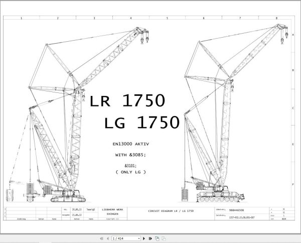 Liebherr Crane LG 1750 Z73758 Electric and Hydraulic Diagrams EN 1