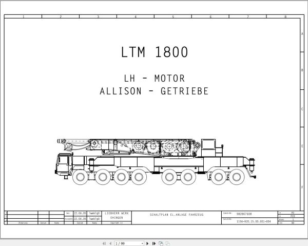 Liebherr Crane LGD 1550 Z73708 Electric and Hydraulic Diagrams DE 1