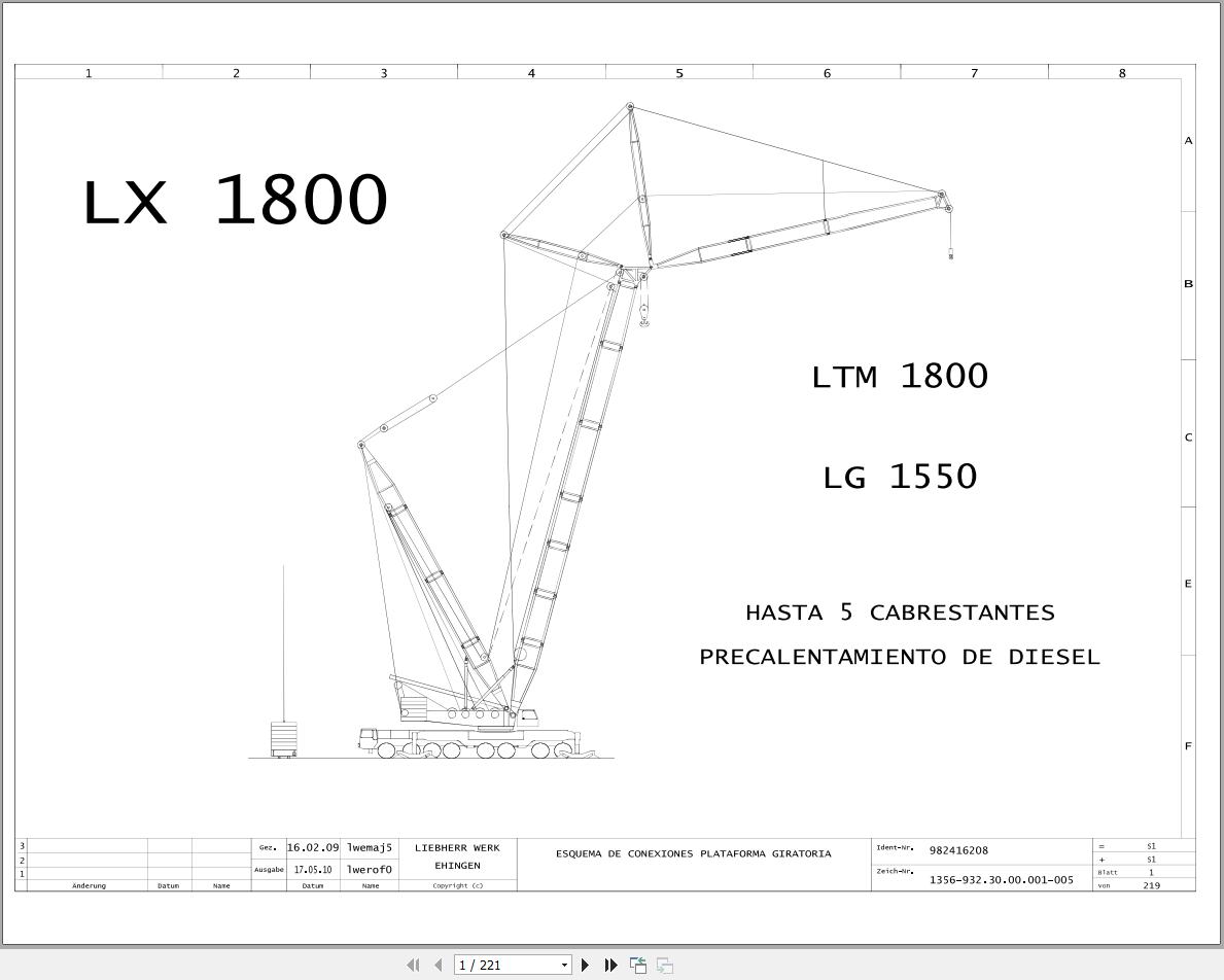 Liebherr Crane LGD 1550 Z73708 Electric and Hydraulic Diagrams ES 1
