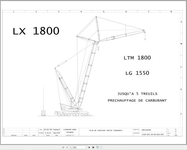 Liebherr Crane LGD 1550 Z73708 Electric and Hydraulic Diagrams FR 1
