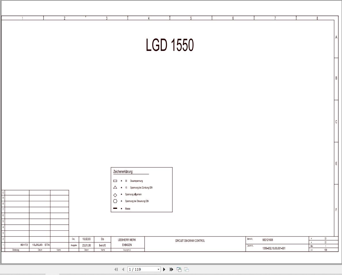 Liebherr Crane LGD 1800 Z14369 Electric and Hydraulic Diagrams EN 1