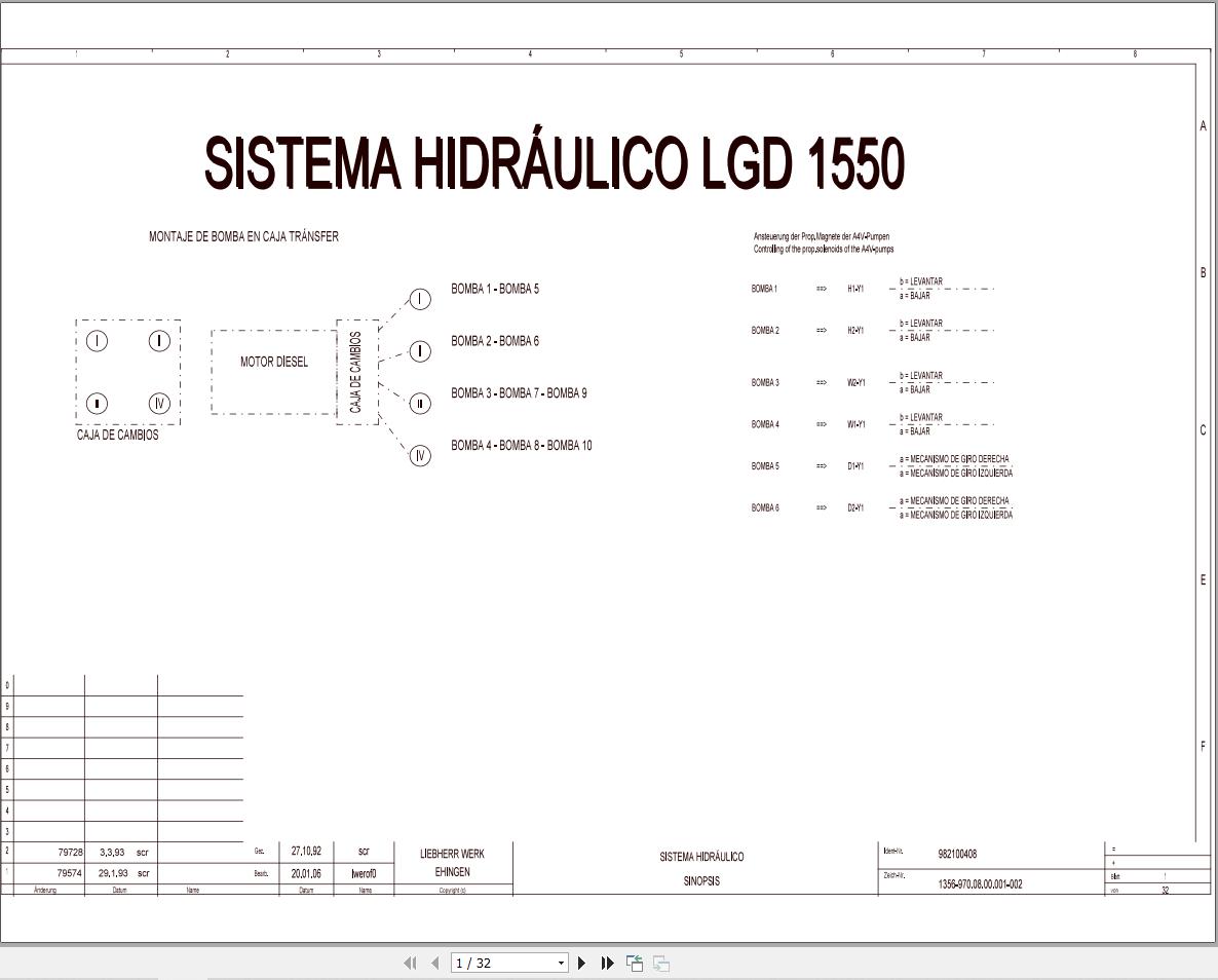 Liebherr Crane LGD 1800 Z14369 Electric and Hydraulic Diagrams ES 1