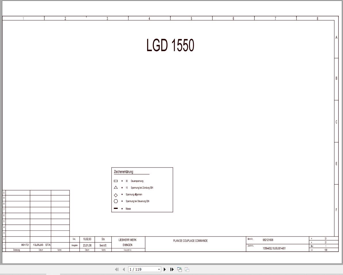 Liebherr Crane LGD 1800 Z14369 Electric and Hydraulic Diagrams FR 1
