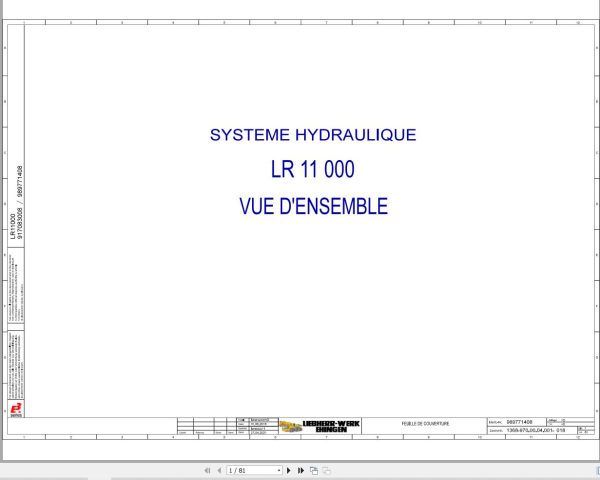Liebherr Crane LR 11000 Z98200 Electric and Hydraulic Diagrams FR 3