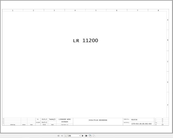 Liebherr Crane LR 11200 Z15049 Electric and Hydraulic Diagrams DE 1