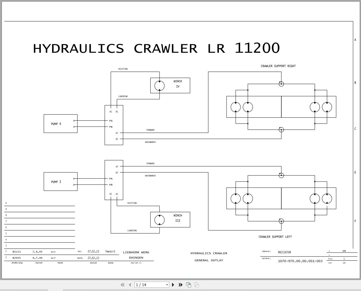 Liebherr Crane LR 11200 Z15049 Electric and Hydraulic Diagrams EN 1