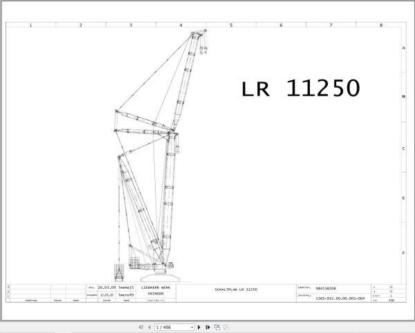 Liebherr Crane LR 11250 Z74810 Electric and Hydraulic Diagrams DE 1