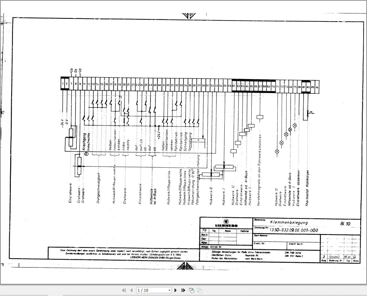 Liebherr Crane LR 1200 Z11884 Electric Diagrams DE 1