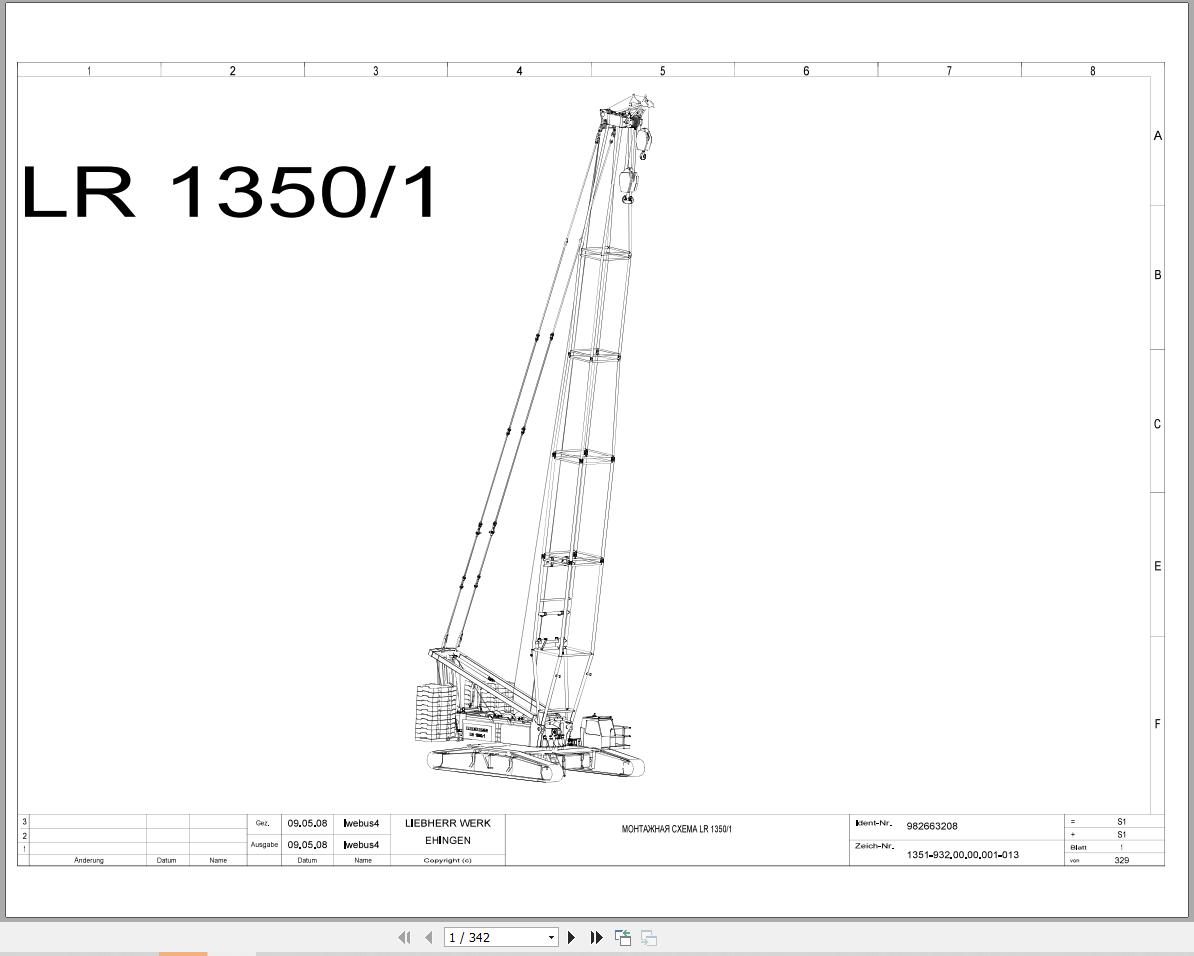 Liebherr Crane LR 1350 1 Z74036 Electric and Hydraulic Diagrams RU 1