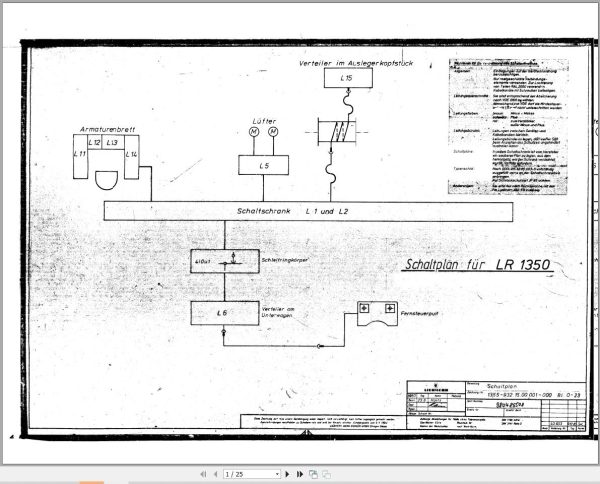 Liebherr Crane LR 1350 Z10980 Electric Diagrams DE 1