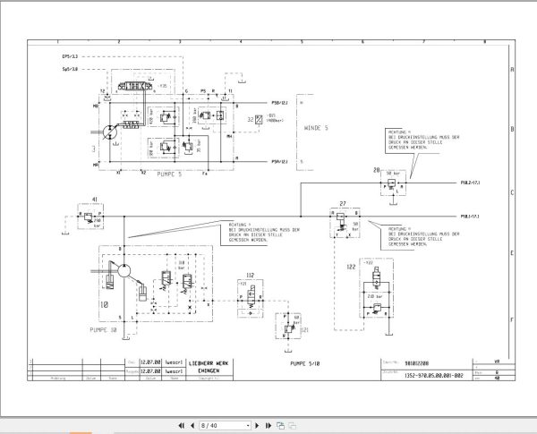 Liebherr Crane LR 1400 1 Z74027 Electric and Hydraulic Diagrams DE 2