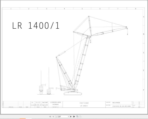 Liebherr Crane LR 1400 1 Z74027 Electric and Hydraulic Diagrams EN 1