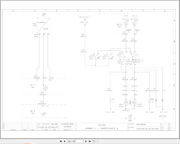 Liebherr Crane LR 1400 1 Z74027 Electric and Hydraulic Diagrams ES 2