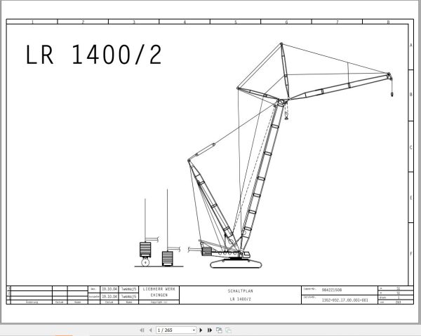 Liebherr Crane LR 1400 2 Z74297 Electric and Hydraulic Diagrams DE 1