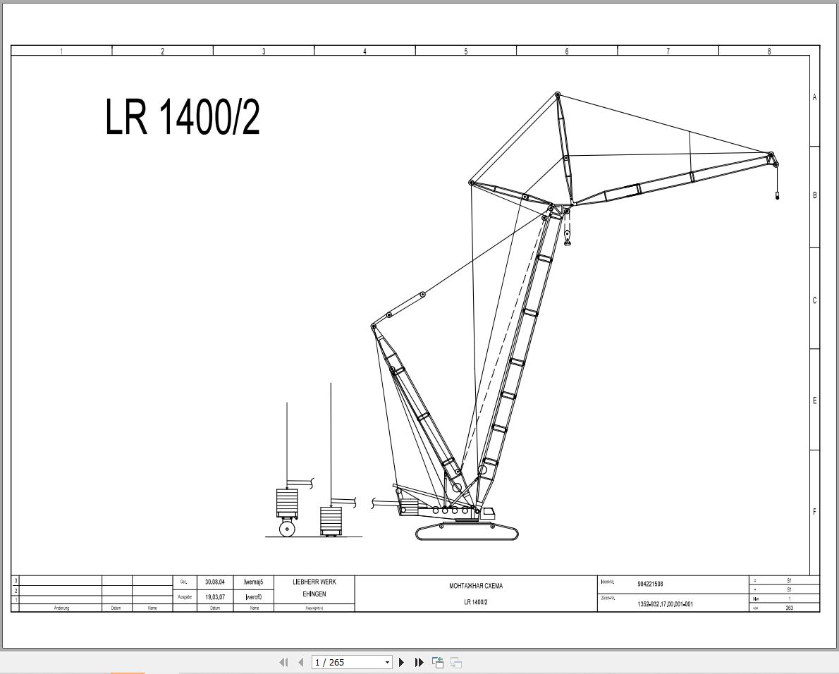 Liebherr Crane LR 1400 2 Z74297 Electric and Hydraulic Diagrams RU 1