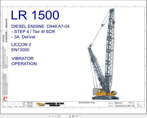 Liebherr Crane LR 1500 Z74430 Electric and Hydraulic Diagrams EN 1