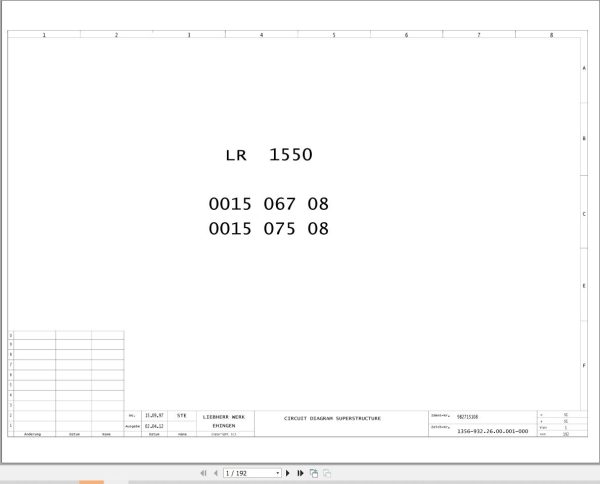 Liebherr Crane LR 1550 Z15075 Electric and Hydraulic Diagrams EN 1