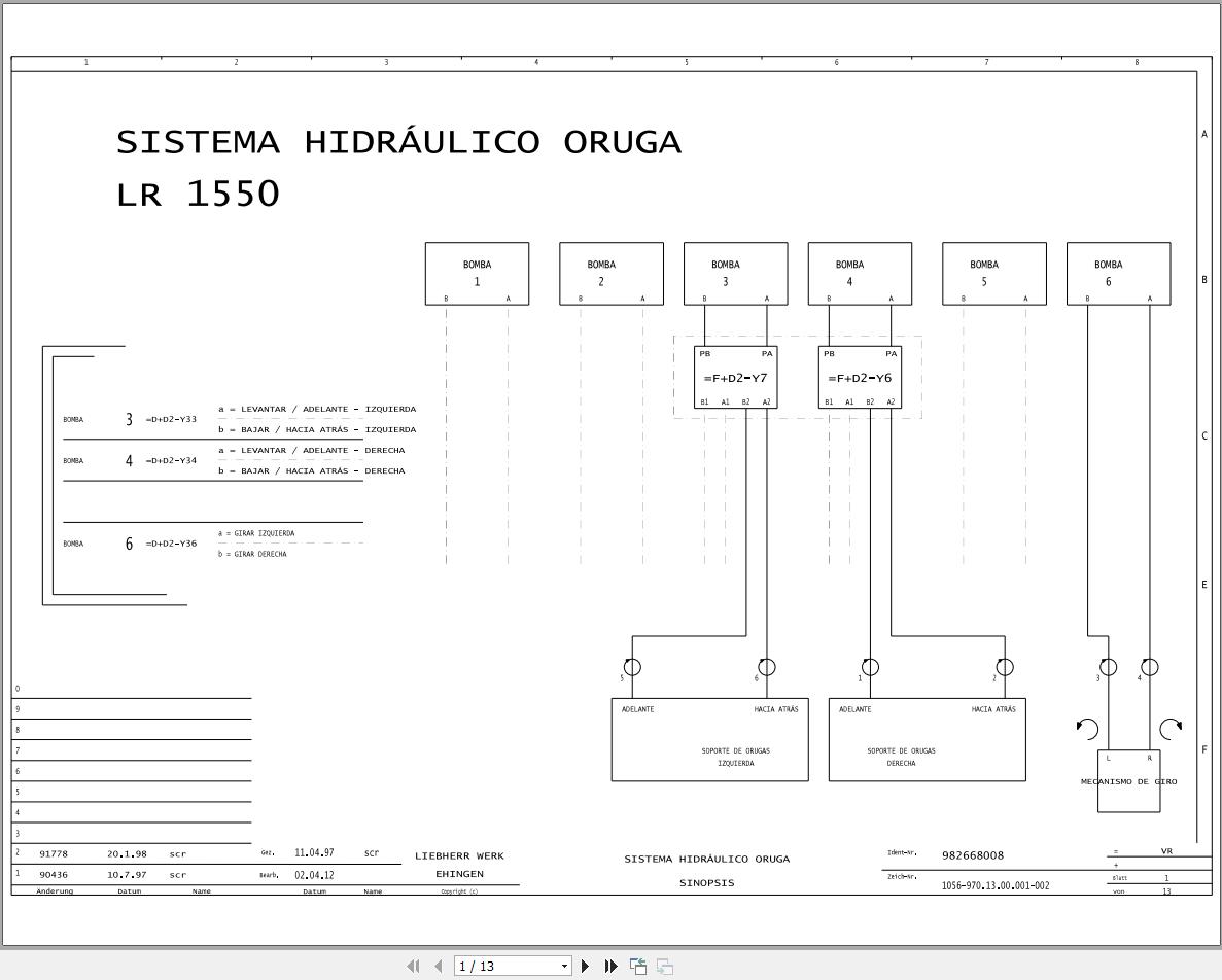 Liebherr Crane LR 1550 Z15075 Electric and Hydraulic Diagrams ES 1