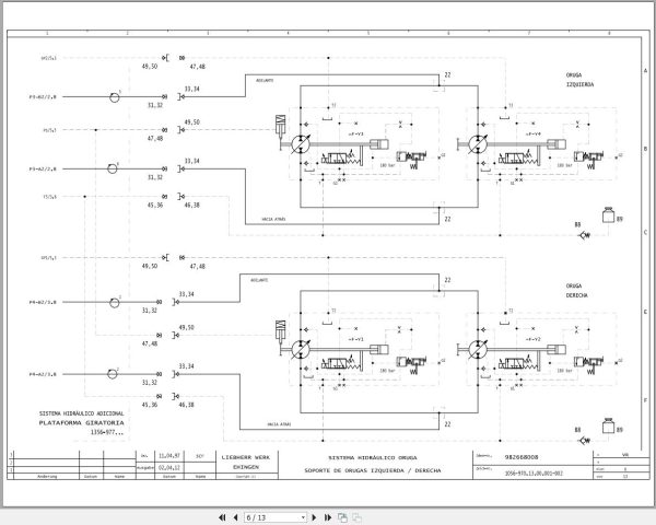 Liebherr Crane LR 1550 Z15075 Electric and Hydraulic Diagrams ES 2