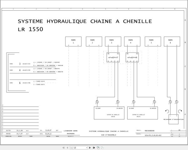 Liebherr Crane LR 1550 Z15075 Electric and Hydraulic Diagrams FR 1