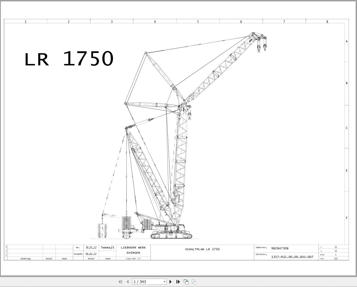 Liebherr Crane LR 1600 1 Z74704 Electric and Hydraulic Diagrams DE 1