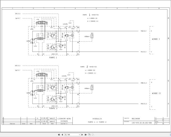 Liebherr Crane LR 1600 1 Z74704 Electric and Hydraulic Diagrams DE 3