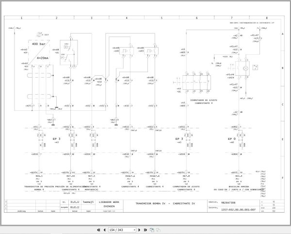 Liebherr Crane LR 1600 1 Z74704 Electric and Hydraulic Diagrams ES 2