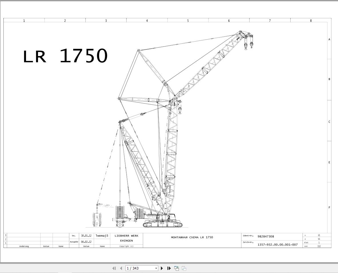 Liebherr Crane LR 1600 1 Z74704 Electric and Hydraulic Diagrams RU 1