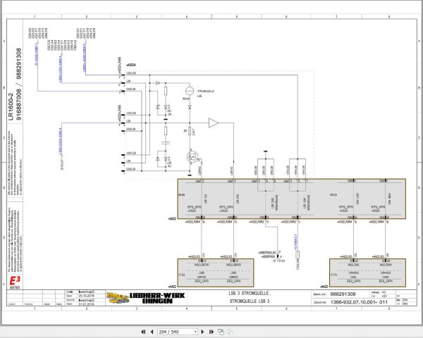 Liebherr Crane LR 1600 2 Z74607 Electric and Hydraulic Diagrams DE 2