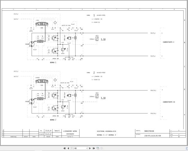 Liebherr Crane LR 1600 2 Z74607 Electric and Hydraulic Diagrams ES 3