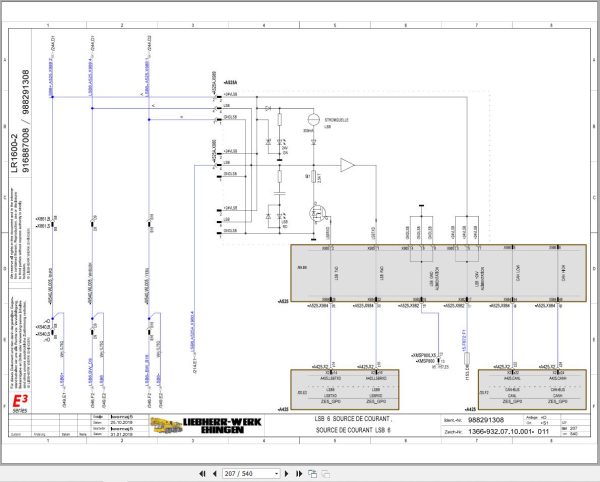 Liebherr Crane LR 1600 2 Z74607 Electric and Hydraulic Diagrams FR 2