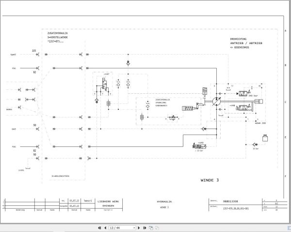 Liebherr Crane LR 1750 Z74776 Electric and Hydraulic Diagrams DE 3