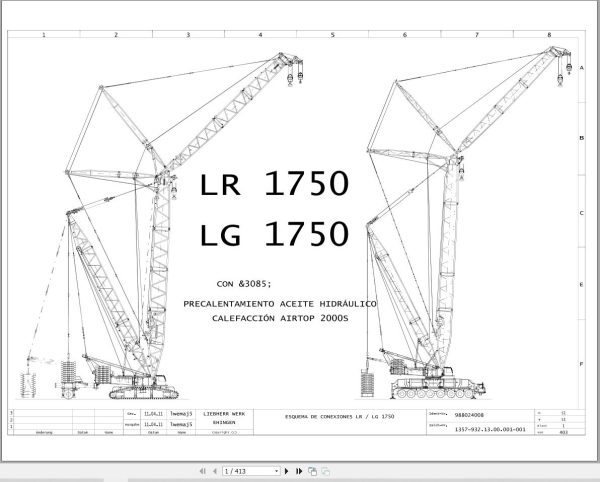 Liebherr Crane LR 1750 Z74776 Electric and Hydraulic Diagrams ES 1