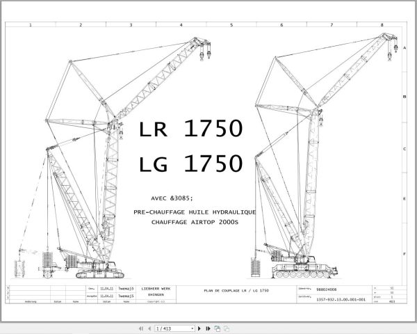 Liebherr Crane LR 1750 Z74776 Electric and Hydraulic Diagrams FR 1