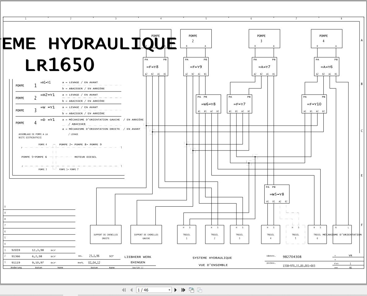 Liebherr Crane LR 1800 Z15078 Electric and Hydraulic Diagrams FR 1