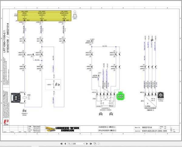 Liebherr Crane LRT 1090 2.1 Z53701 Electric and Hydraulic Diagrams DE 2