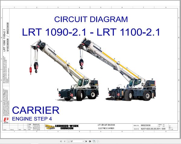 Liebherr Crane LRT 1090 2.1 Z53701 Electric and Hydraulic Diagrams EN 1