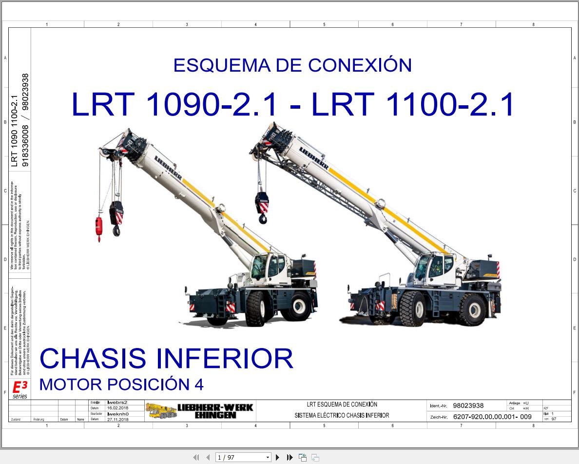Liebherr Crane LRT 1090 2.1 Z53701 Electric and Hydraulic Diagrams ES 1