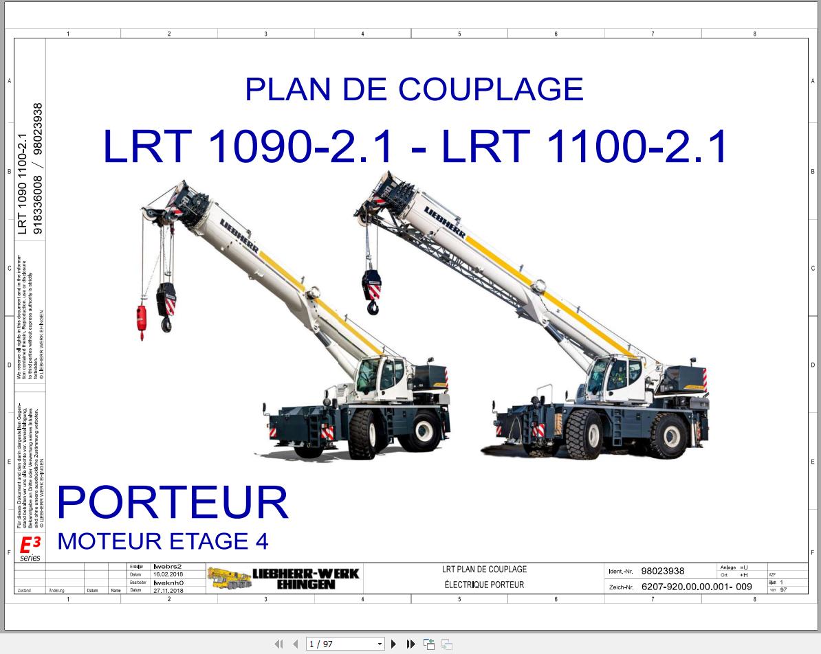 Liebherr Crane LRT 1090 2.1 Z53701 Electric and Hydraulic Diagrams FR 1