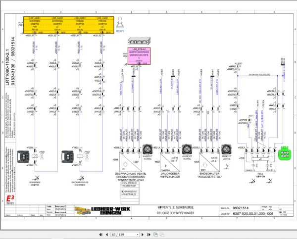 Liebherr Crane LRT 1100 2.1 Z54300 Electric and Hydraulic Diagrams DE 2