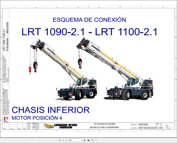 Liebherr Crane LRT 1100 2.1 Z54300 Electric and Hydraulic Diagrams ES 1
