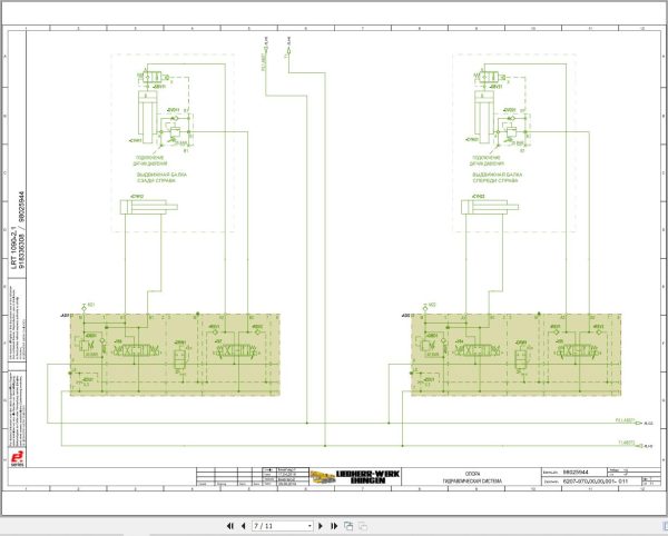 Liebherr Crane LRT 1100 2.1 Z54300 Electric and Hydraulic Diagrams RU 3