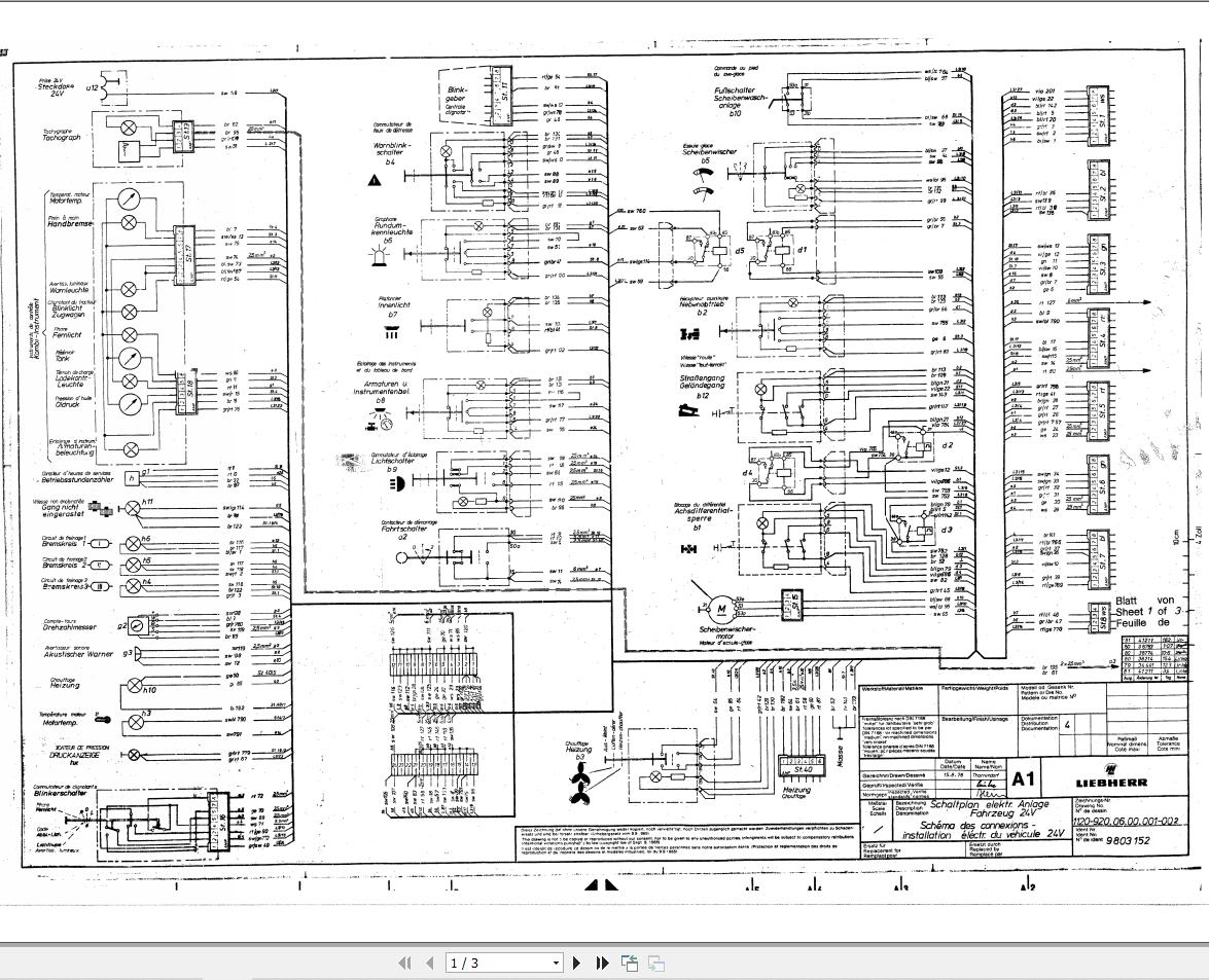 Liebherr Crane LT 1028 Z11242 Electric Diagrams DE 1