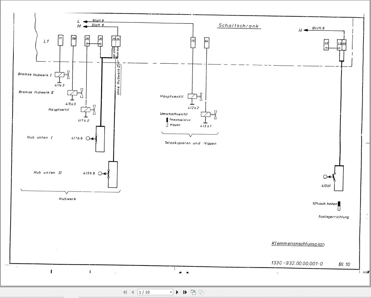 Liebherr Crane LT 1040 Z10736 Electric Diagrams DE 1