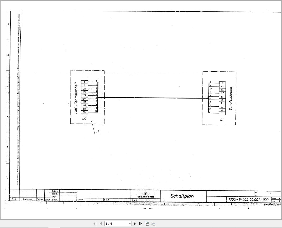 Liebherr Crane LT 1055 Z11346 Electric Diagrams DE 1